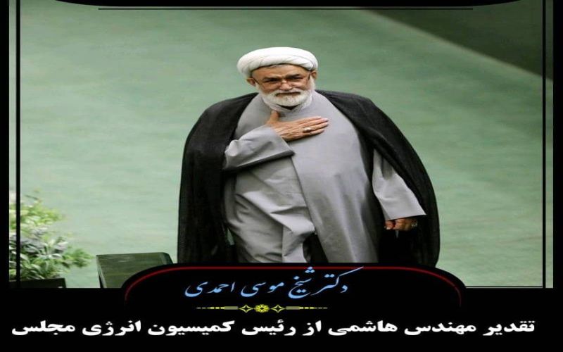 تقدیر مهندس هاشمی از رئیس کمیسیون انرژی مجلس